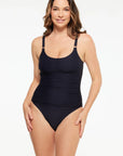 Togs - Black Textured Scoop Neck One Piece