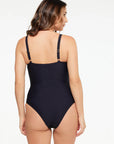 Togs - Black Textured Scoop Neck One Piece