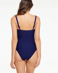 Togs - Textured Navy Scoop Neck One Piece