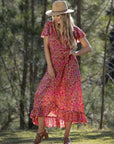 Cienna - Yarrow Short Sleeve Wrap Dress - Larx