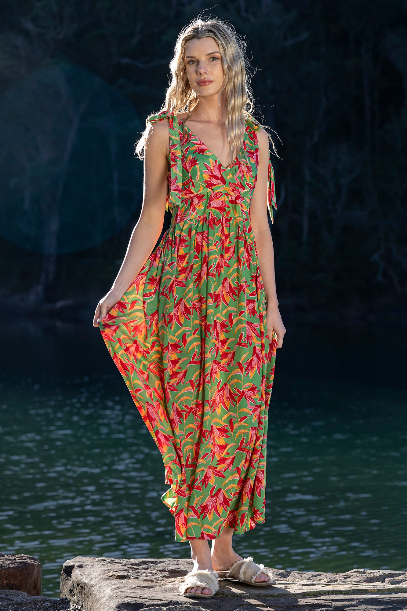 Cienna - Lucia Tie Maxi Dress - Larx