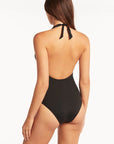 Sea Level - Essentials Keyhole Halter One Piece - Larx