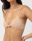 Rhythm - Lola Check Knot Trilette Top