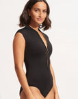 Seafolly - S. Collective Zip Front One Piece Black