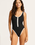 Seafolly - Beach Bound Retro Tank One Piece Black