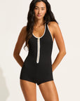 Seafolly - Beach Bound Retro Boyleg One Piece Black
