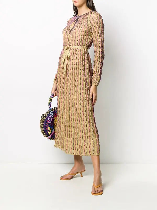M Missoni - Wave Print Gold Dress