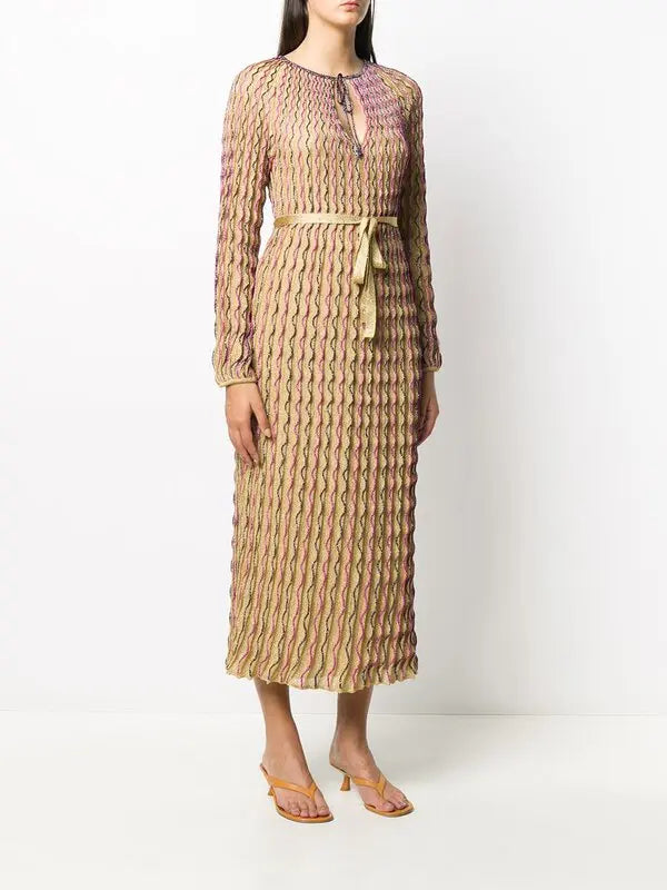 M Missoni - Wave Print Gold Dress