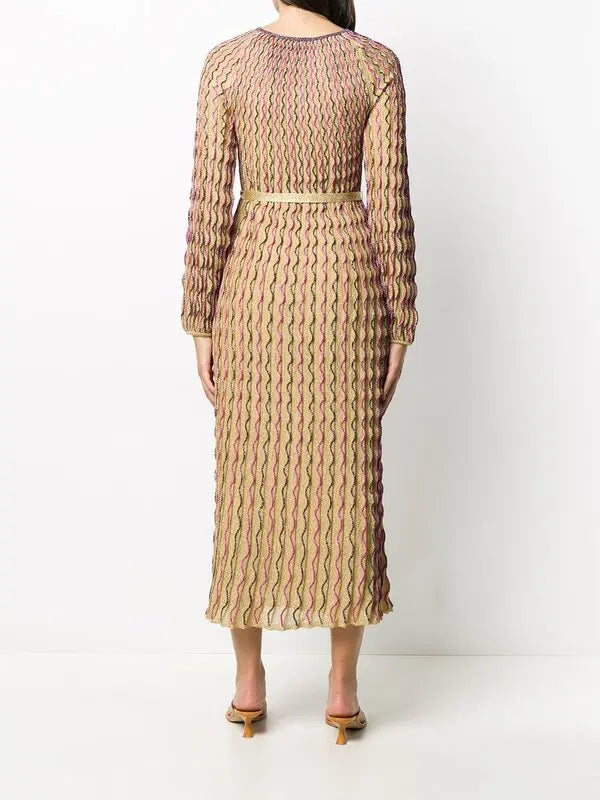 M Missoni - Wave Print Gold Dress