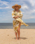 Craftluxe - Yellow Palms Kimono Robe