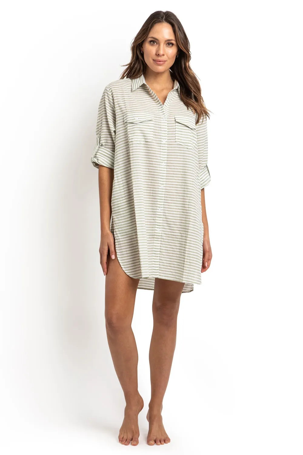 Sunseeker - Summer Stripe Button Through Shirt