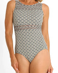 Jantzen - Chains Mesh High Neck Mastectomy One Piece