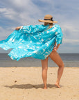 Craftluxe - Blue Palms Kimono Robe