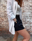 Jade & May - Long White Linen Shirt Everyday Essential