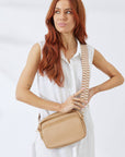 Vegan PU Leather California Crossbody - Beige