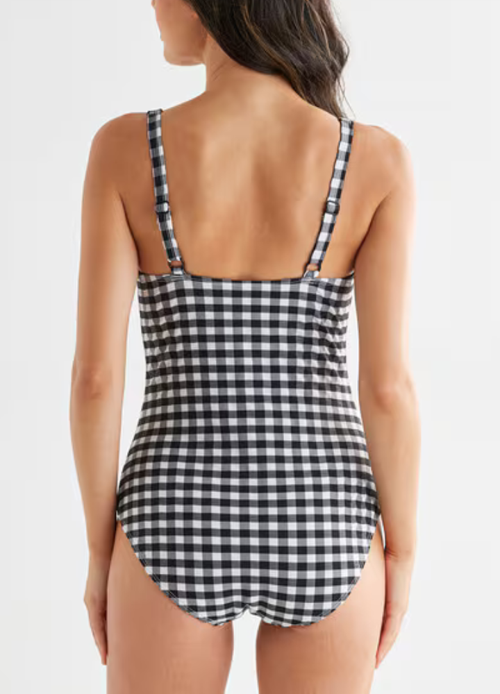 La Sculpte - Gingham One Piece Black