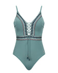 Olympia - Turquoise Lace Front One Piece