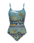 Olympia - Palm Tree Square Neck One Piece
