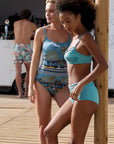 Olympia - Palm Tree Square Neck One Piece