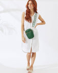 Vegan PU Leather Palm Springs Phone Bag - Jungle Green