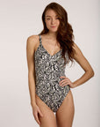Olympia - Beige/Black C Cup One Piece