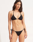 Seafolly - Sea Dive Tie Side Rio Bikini Bottom Black