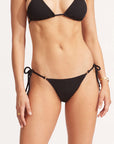 Seafolly - Sea Dive Tie Side Rio Bikini Bottom Black