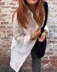 Jade & May - Long White Linen Shirt Everyday Essential