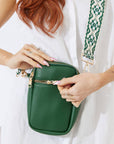 Vegan PU Leather Palm Springs Phone Bag - Jungle Green