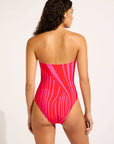 Seafolly - Coastline Ring Front Bandeau One Piece Flame