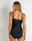 Sunseeker - Basix Twist Front Ruched Singlet Black