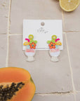 Cocktail Beaded Earrings - Pina Colada