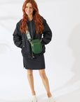 Vegan PU Leather Palm Springs Phone Bag - Jungle Green