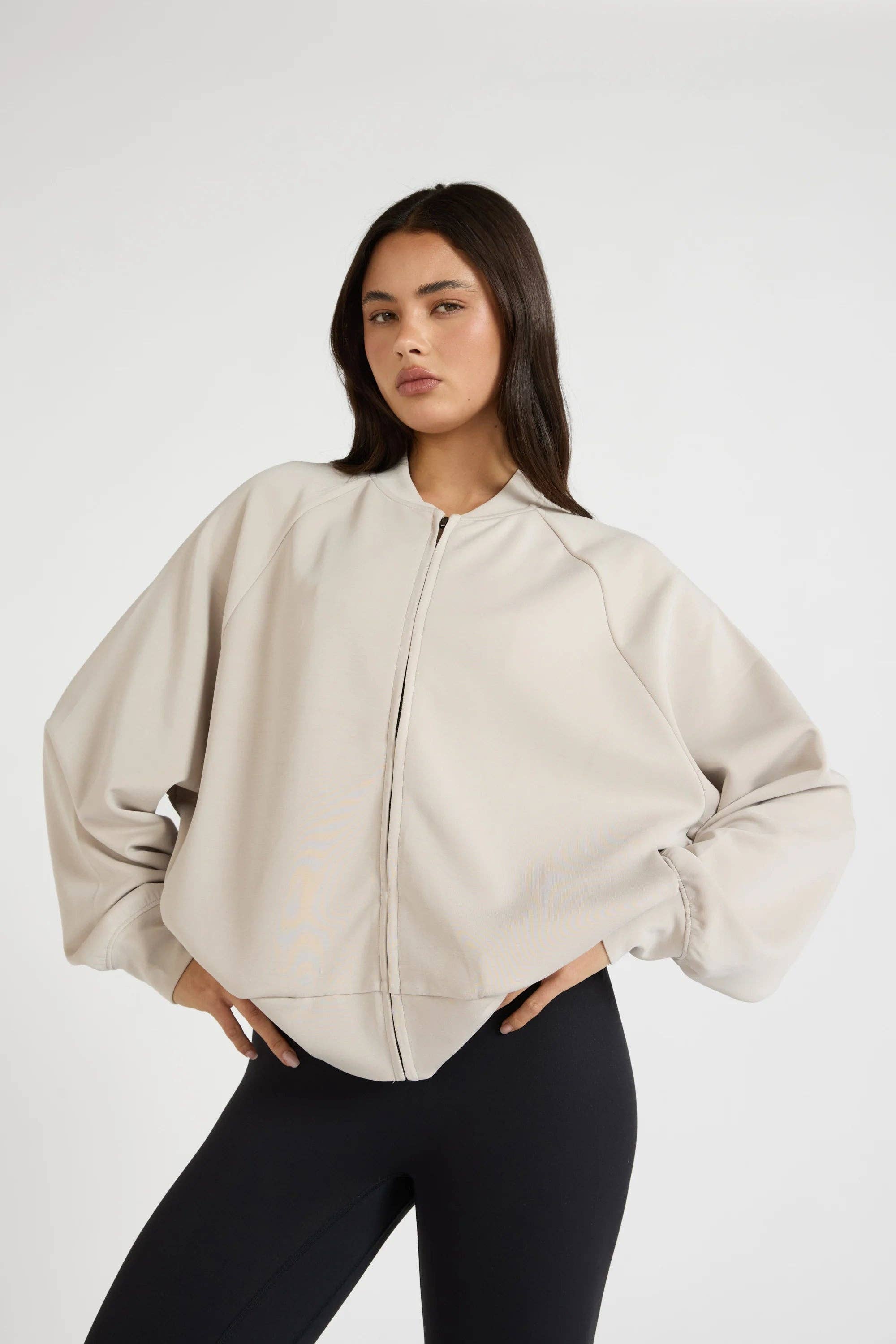 All Fenix - Soft Luxury Bomber Jacket Stone