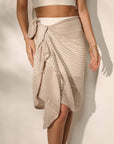Larx - Beige Stripe Cotton Lightweight Sarong