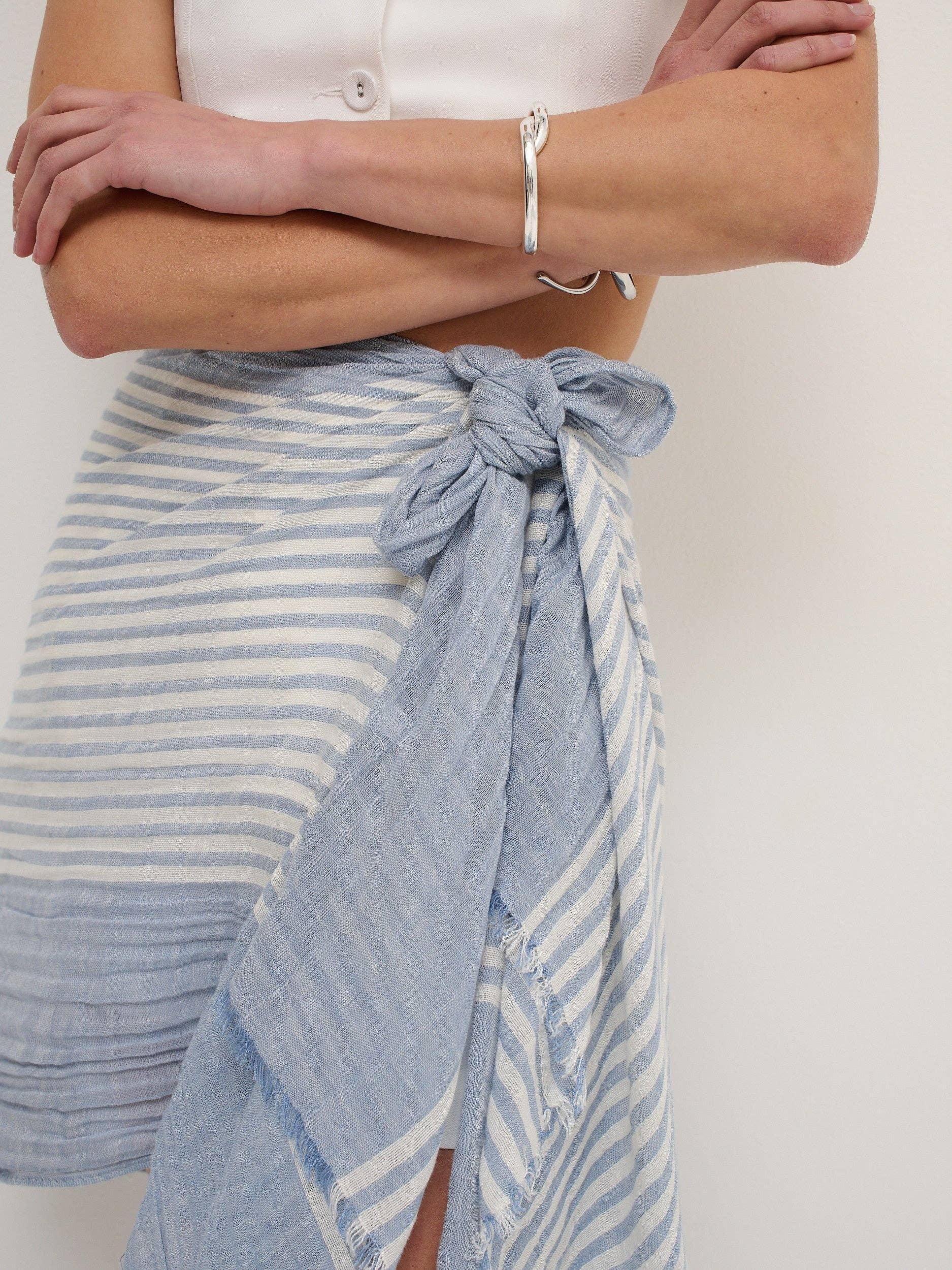 Larx - Blue Stripe Cotton Lightweight Sarong
