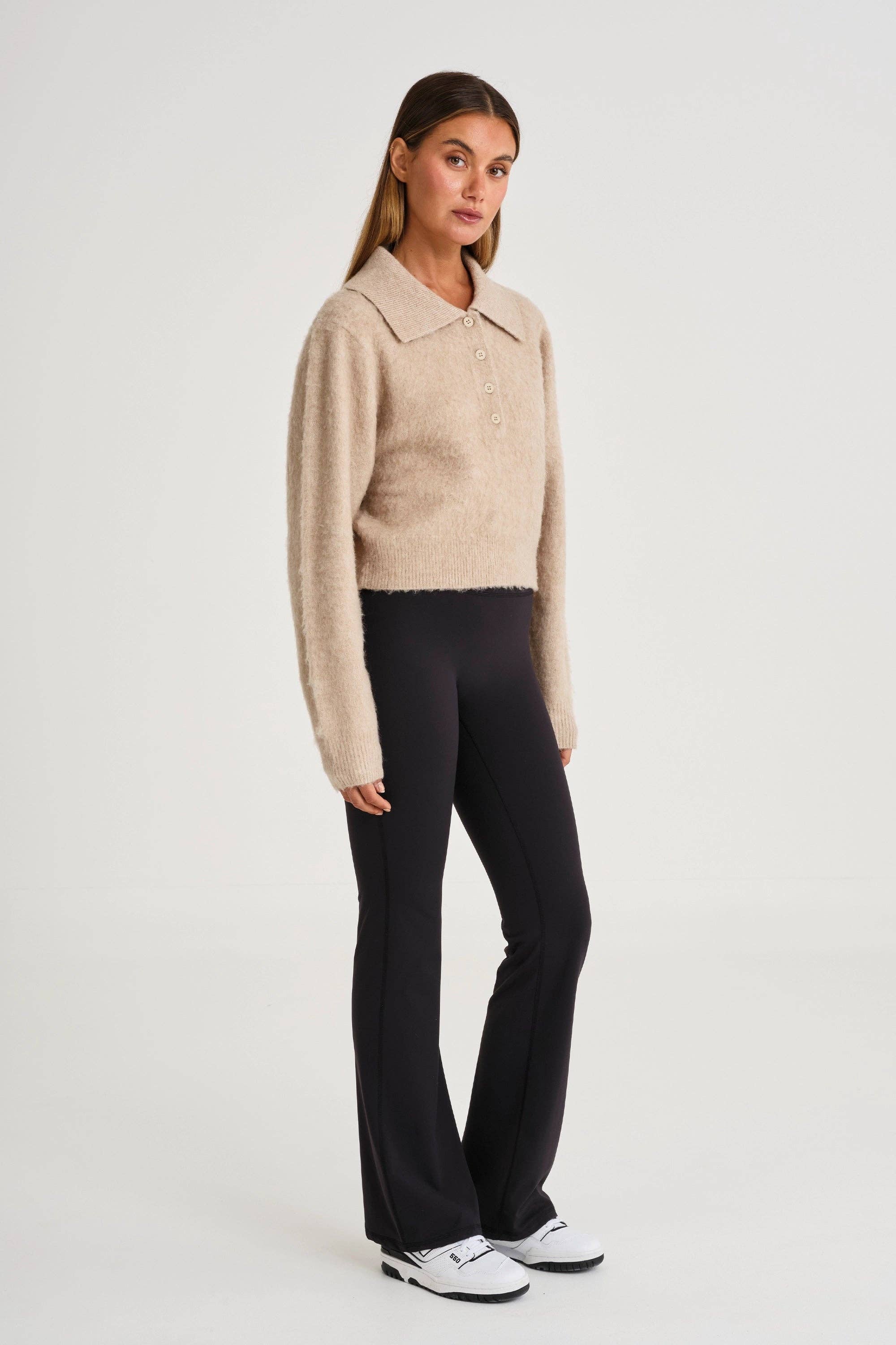 All Fenix - 1/2 Button Polo Knit Toffee