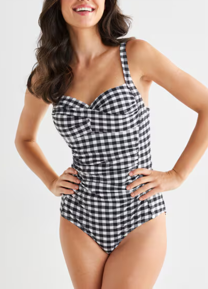La Sculpte - Gingham One Piece Black