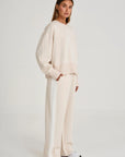 All Fenix - Soft Luxury Contrast Wide Leg Track Pant Clay
