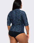La Sculpte - Chlorine Resistant Mid Sleeve Rash Vest Blue Animal