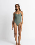 Rhythm - Classic Minimal One Piece in Olive