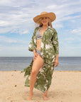 Craftluxe - Green Palms Boho Kimono Robe