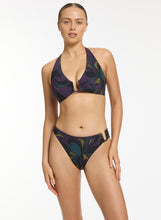 Load image into Gallery viewer, Jets - Midnight Tropical High Leg Bikini Pant
