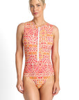 Jantzen - Bazaar Active Zip Front Mastectomy One Piece Tangerine