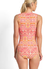 Jantzen - Bazaar Active Zip Front Mastectomy One Piece Tangerine