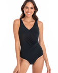 Togs - Black Surplice One Piece