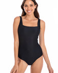 Togs - Ribbed Textured Square Neck One Piece