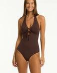 Sea Level - Essentials Edit Keyhole Halter One Piece