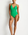 Sea Level - Essentials Edit Cross Back Tri One Piece Kelly Green