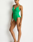 Sea Level - Essentials Edit Cross Back Tri One Piece Kelly Green